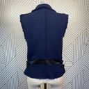 Rebecca Taylor  Tweed Motorcycle Zip Vest Navy Blue Photo 6