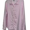 Orvis  Classic Collection Linen Button Up Shirt Size XL Pink Layering Lagenlook Photo 0