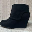 Jessica Simpson  REACA Women Pointed Toe Suede Wedge Bootie In Black Photo 2