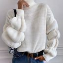 ASOS  White Bubble Sleeve Sweater Top Photo 0