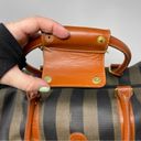 Fendi Vintage  Huge Pequin Stripe & Cognac Leather Duffel/Weekender Bag Photo 7