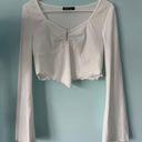 SheIn White Long Sleeve Crop Top Photo 1