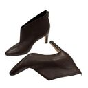 Manolo Blahnik  Brown Semi Pointed Toe Leather Heeled Ankle Booties Size 37 US 7 Photo 9