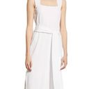 Vince  Sleeveless Pima Cotton Midi Faux Wrap 
Dress In Optic White Size L NWT Photo 11