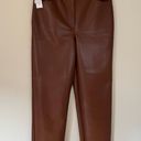 Wilfred NEW The Melina High Rise Vegan Faux Leather Straight Leg Pants Cognac Photo 1