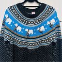 Holiday Time Womens Soft Black & Blue Sparkle Polar Bear Christmas Holiday Sweater Photo 4