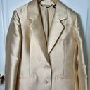 All Saints London Shimmer Single Breasted Long Sleeve Raw Hem Blazer Gold 2 Photo 2