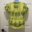 Pilcro  Green Plaid Short Sleeve 3/4 Button Down Top Photo 1