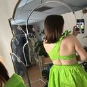 Boutique One Shoulder Cut Out Mini Dress Lime Green Size Small Photo 2