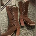 sbicca  RARE lace up/ zipper boho suede boots sz 9 Photo 1