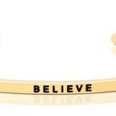 Mantra Band Gold skinny cuff bracelt Believe NWOT Photo 0