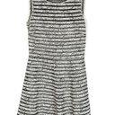 Parker  Mesh Ribbed Fit and Flare Silk Lined Mini Dress White Black Size XS Photo 3