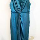 Bailey 44 Dress Venus Twist-Front Mixed-Media Dress in Gulf (Teal Blue) Sz M GUC Photo 1