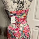 Forever 21 Floral Print Matching Set Multicolor coastal coquette colorful crop top+pant wide looks skirt slit sides Photo 6