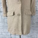 New York & Co. women S cotton blend button up long jacket tan  Photo 1