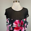 Adrianna Papell  Women's Formal Dress Size 8 Black Floral Print Long Gown Photo 4