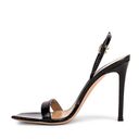 Gianvito Rossi  Ribbon Stiletto Heels in Black, never worn, size 6.5, leather Photo 7