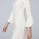 White House | Black Market NEW WHBM PETAL-SLEEVE SHIFT DRESS‎ IVORY KEYHOLE LINED WOMENS SIZE 10 $175 Photo 0