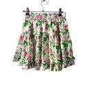 Hill House NWT  The Paz Skirt in Pink Roses Linen Mini Photo 3