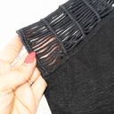 Maje Black Tralala Macramé Linen Tee Size 2 / Medium Photo 5