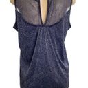 Luna  Rae Shimmery Blue Sleeveless Ruffle Neck Size XL New Without Tags Photo 3