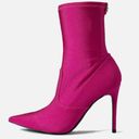 Guess NEW   Frita Ankle Boot Satin Fabric Fuchsia / Pink Photo 2