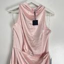 Elliatt  Alaia Asymmetric Satin Cocktail Dress in Blush Size Medium Photo 4