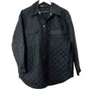 ZARA  Black Quilted Faux Leather Over Shirt Jacket Size Small Photo 5