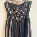 White House | Black Market  Strapless Lace Tulle Black Gold Midi Womens Size 12 Photo 6