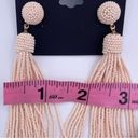 Pink Blush nOir seed beaded tassel long  earrings- New Photo 8