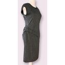 Rebecca Taylor  Nailhead Sheath Silver Studded Knit Dress Ruched Gray S Photo 1