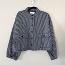 NWT THE GREAT The Pilot Jacket Vintage Hickory Stripe Sz M Blue Size M Photo 2