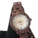 White Stag  Women’s Watch Chocolate Bronze Metal Band White Ivory Face Photo 5