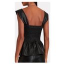 STAUD  Ida Smocked Vegan Leather Top NWT Photo 2