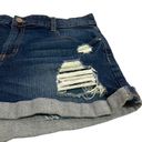 New York & Co. NY&Co Soho SIZE 10 Medium Wash Distressed Rolled Cuff Jean Denim Shorts Photo 2