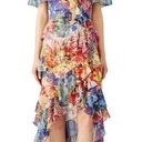 Badgley Mischka  Multi Floral High Low Flowy Tiered Maxi Dress Photo 0