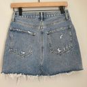 AGOLDE Quinn Skirt in Swapmeet 26 Mini Light Blue Denim Distressed 100% Cotton Photo 4