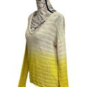 Michael Stars  Open Knit Vneck Pullover Ombré Sweater 2 Yellow White Beachy Photo 1