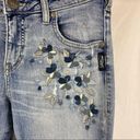 Silver Jeans Silver Blue Embroidered Floral Izzy Skinny Ankle Jeans 27 Photo 5