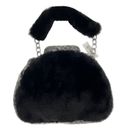 Krass&co Jennifer and  Plush Handbag Purse Black Grey NWT Photo 3