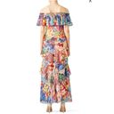 Badgley Mischka  Multi Floral High Low Flowy Tiered Maxi Dress Photo 4