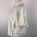 Universal Threads Universal Thread M White Ruffle Sleeve Button Down Photo 5