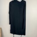 ALLSAINTS  Amei Draped Shift Dress Women's Medium Black Cupro Stretch Long Sleeve Photo 1