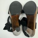 Loeffler Randall  Women's Suede Platform Wooden Heel Sandals Black Size 7 Photo 8