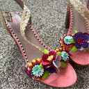 Betsey Johnson  Women Embellished Coral Open Toe Jillie Platform Sandals Photo 2