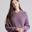 Elizabeth and James  Women’s Open Stitch Cropped Sweater Size XS in Giada Purple Photo 0