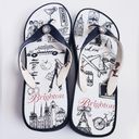 Brighton  Wedge Thong Sandal New York Print Photo 3