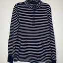 L.L. Bean Navy Blue & White Striped Partial Zip Sweatshirt EUC Sz Sm Cotton Photo 0