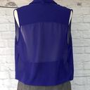 RD Style Blue crossover sleeveless chiffon top, womens royal blue V-neck surplice blouson Photo 3