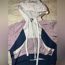 Hollister  Pink & White Cropped Windbreaker Hooded Zip up Jacket Photo 2